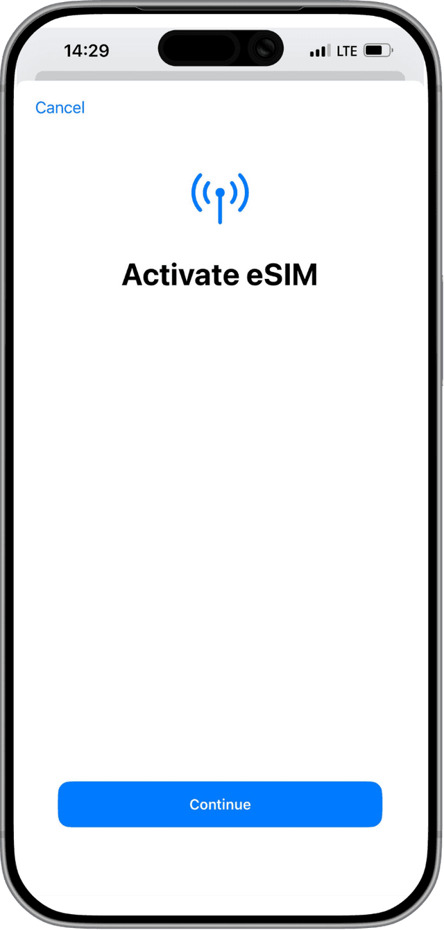 Install eSIM in 2 minutes