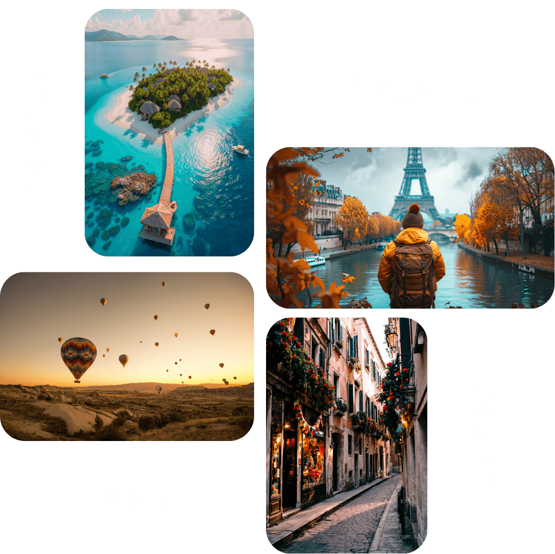 Travel destinations collage
